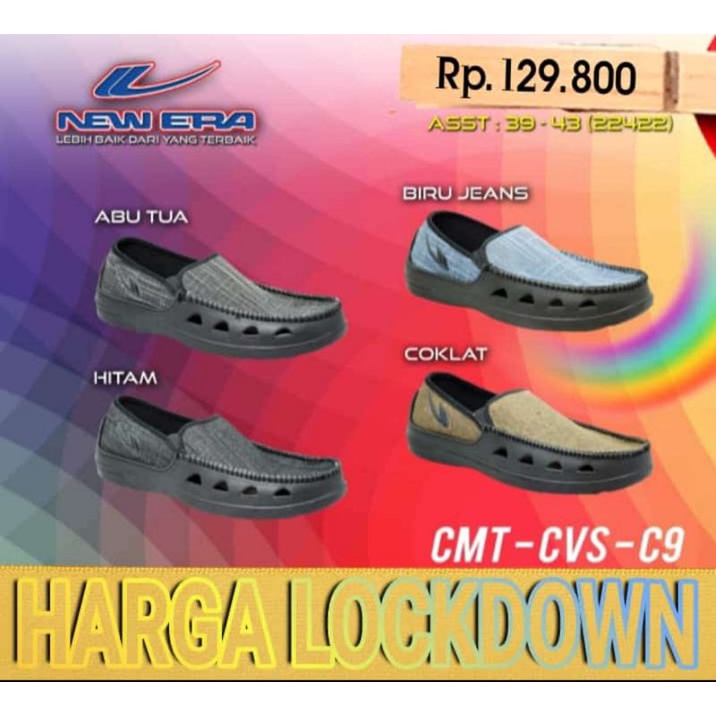 Sepatu Slip On Original new era,Slop Pria  Remaja Casual pas Kerja sepatu slop,new era original