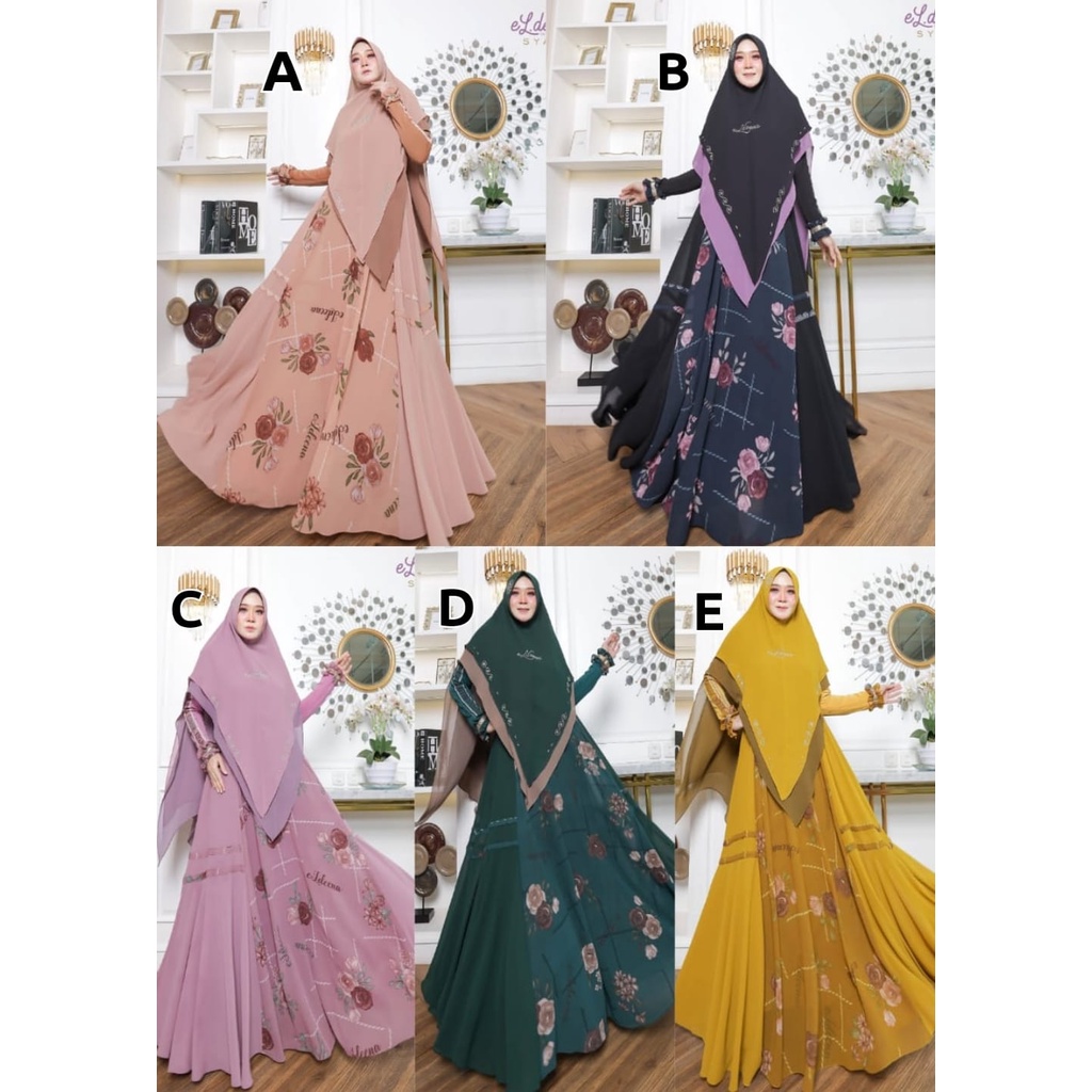 Rayola series Syari by Eldeena Ceruty Jersey ZAHRA COLLECTION (BISA JUMBO)