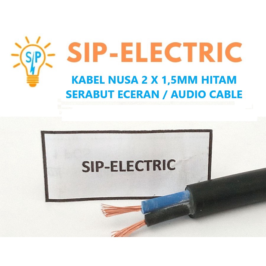 Kabel Nusa NYYHY 2X1.5 Mm Hitam Eceran / Nusa NYYHY 2X1,5Mm
