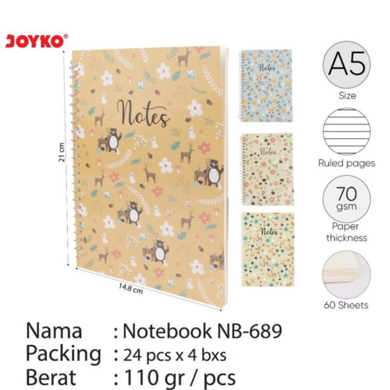 

Buku Diary Ring / Notebook A5 Nb-689 / Agenda Nb689 Joyko