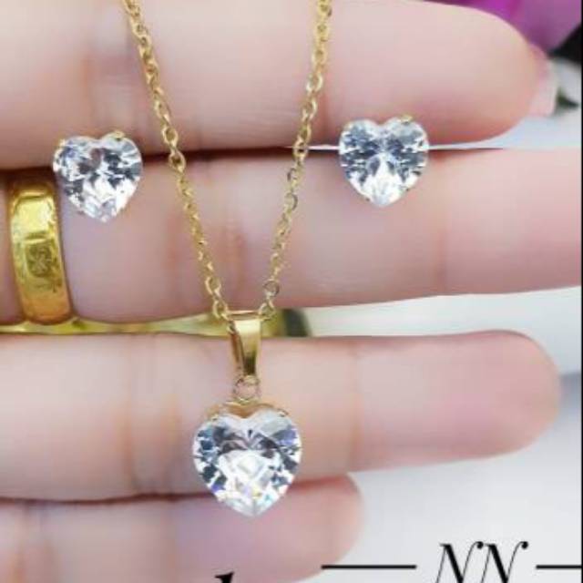 Titanium set perhiasan lapis emas 24k 27023