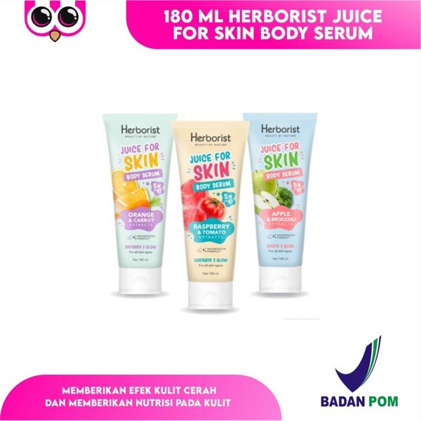 [180ML] [BPOM] Herborist Juice For Skin Body Serum - 180ml | Orange Carrot | Apple Brocolli | Raspberry