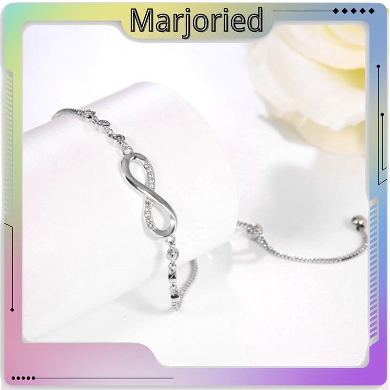 Korea Gelang Serut Gelang Titanium Emas Dapat Disesuaikan 8-Berbentuk Gelang Wanita Aksesoris Fashion-MJD