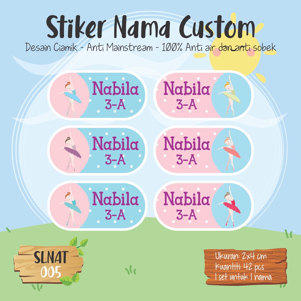 

sticker label nama anak kartun cute lucu boy girl cupcake SLNAT 005