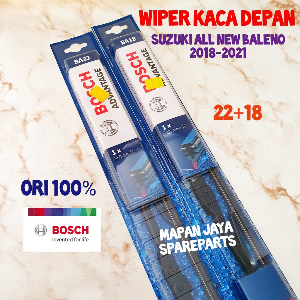 BOSCH WIPER DEPAN SUZUKI ALL NEW BALENO HATCHBACK 2018-2021 (ORI)