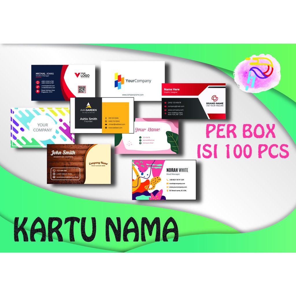 

[FREE DESIGN] KARTU NAMA 100 PCS PER BOX