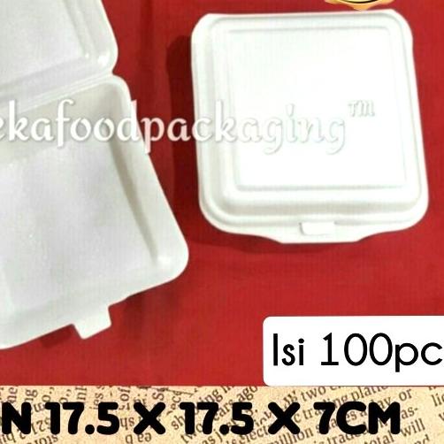 ✾ GOJEK ONLY-Styrofoam/sterofoam/gabus nasi/kotak makan TF-3 polos ☺