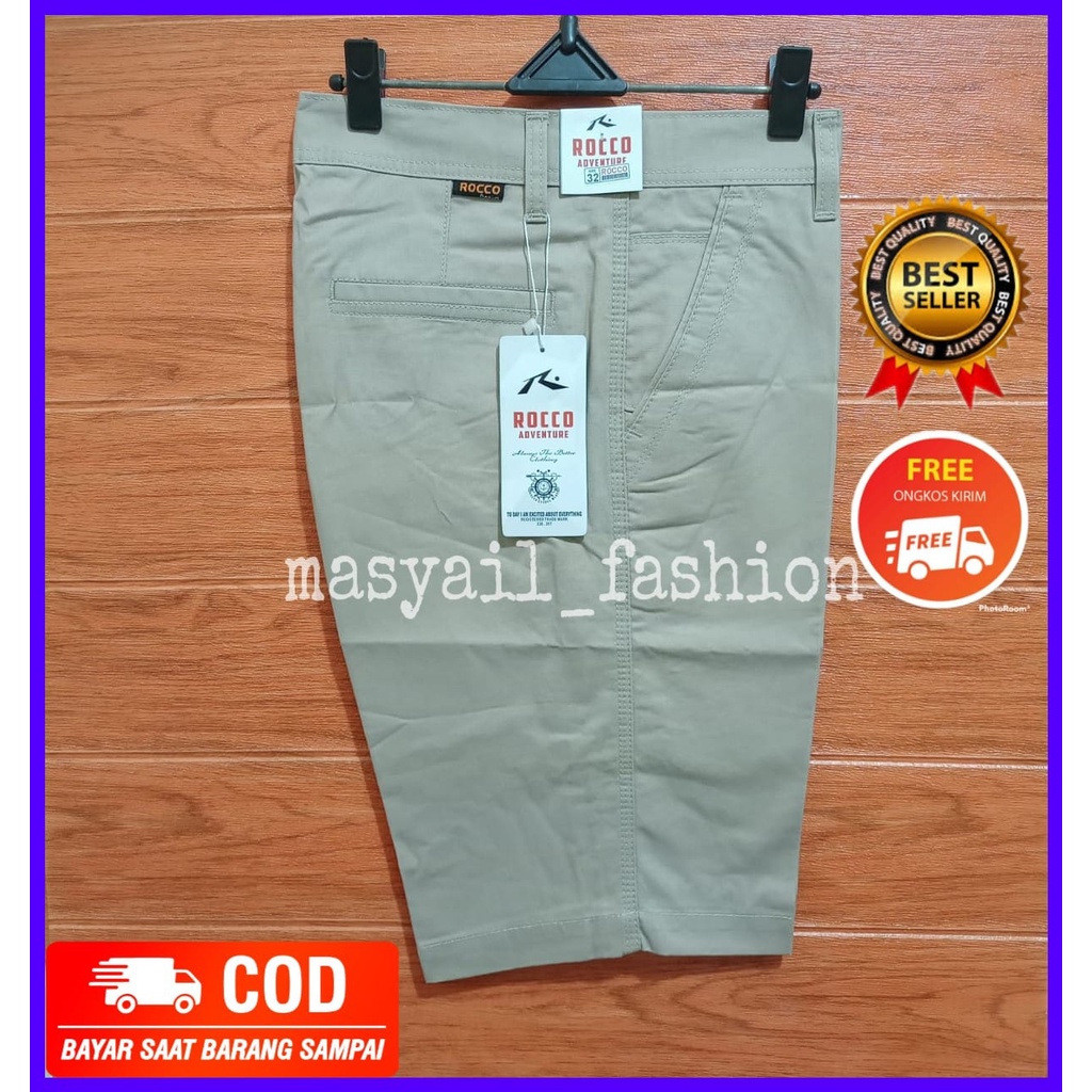 *MASYAIL FASHION* CELANA KATUN SKINNY PRIA DEWASA PENDEK BAHAN CHINO ORIGINAL VARIAN TERLARIS ROCCO