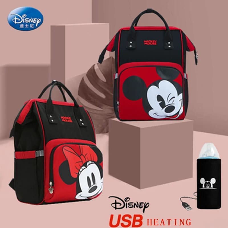 &quot;aurabagss&quot; - Ransel Anak Anello Motif Mickey Merah Hitam / Backpack Anello mickey kanvas Termurah / Ransel Anak Unisex / Backpack Anello Mickey Mouse Terlucu / Tas Anak / Ransel Anak / Diapers Bag