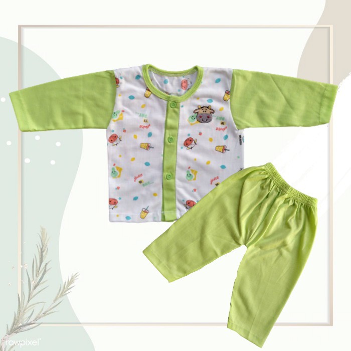 SETELAN BAJU KANCING PUNDAK | TANGAN PANJANG | PAKAIAN BAYI