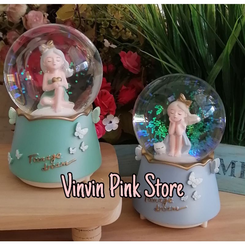 snowball musik Bola air salju non otomatis kotak musik love story' lagu klasik terkenal dilengkapi l