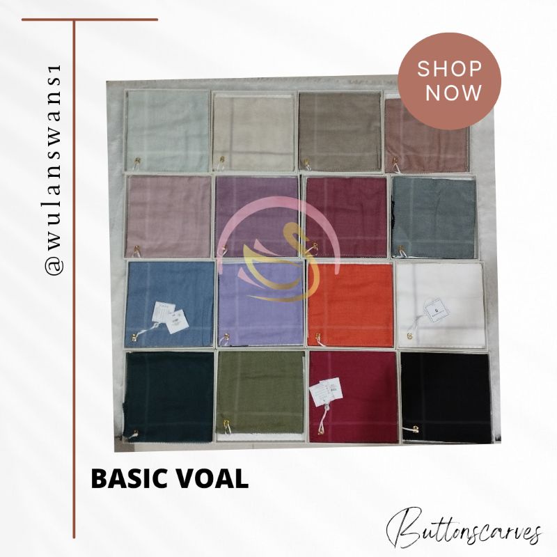 Basic voal Buttonscarves polos Frost , dcedar , purple rose , green mileu , forest , lychee , safari