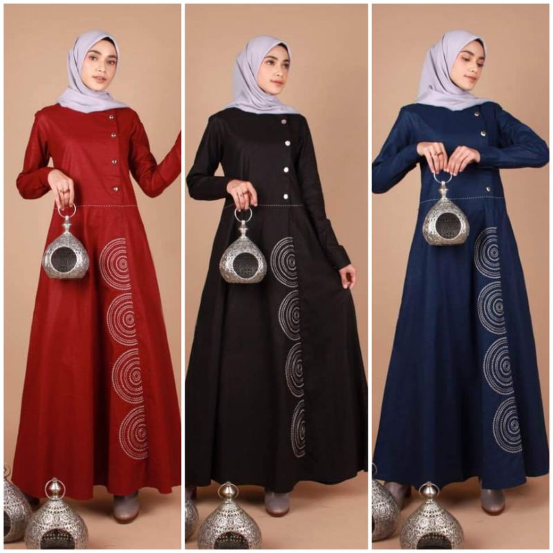 gamis wanita dewasa by dannis collection/gamis dannis hitam,navy,maroon/gamis dannis restok