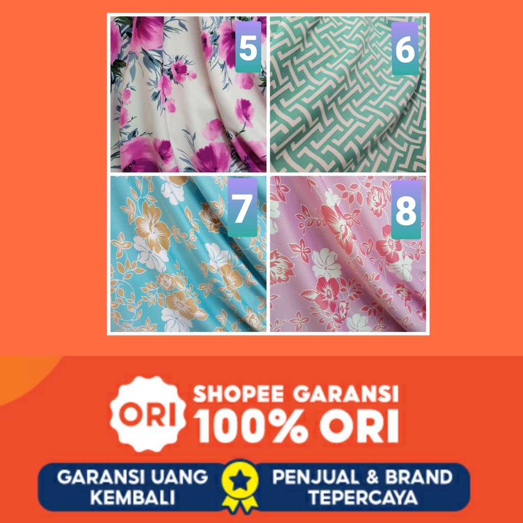 Kain Wolfis Premium Monalisa Motif Bunga Leopard Kotak Meteran