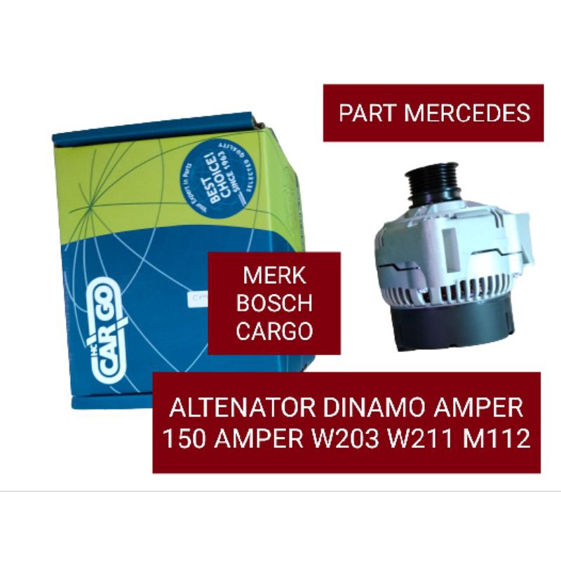 ALTENATOR DINAMO AMPER CAS 150 AMPER M112 W203 w211 merk BOSCH CARGO SPAREPART MERCEDES BENZ