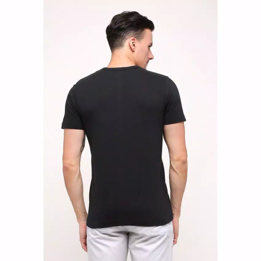 Kaos GTman Oblong Tshirt Hitam Kerah V Neck