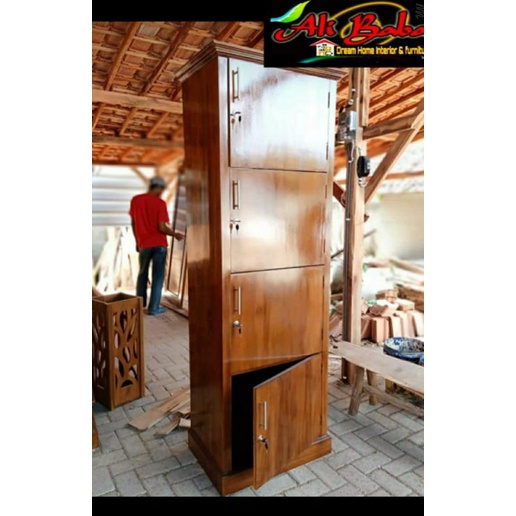 LEMARI LOKER SERBAGUNA KAYU JATI BLORA TERMURAH
