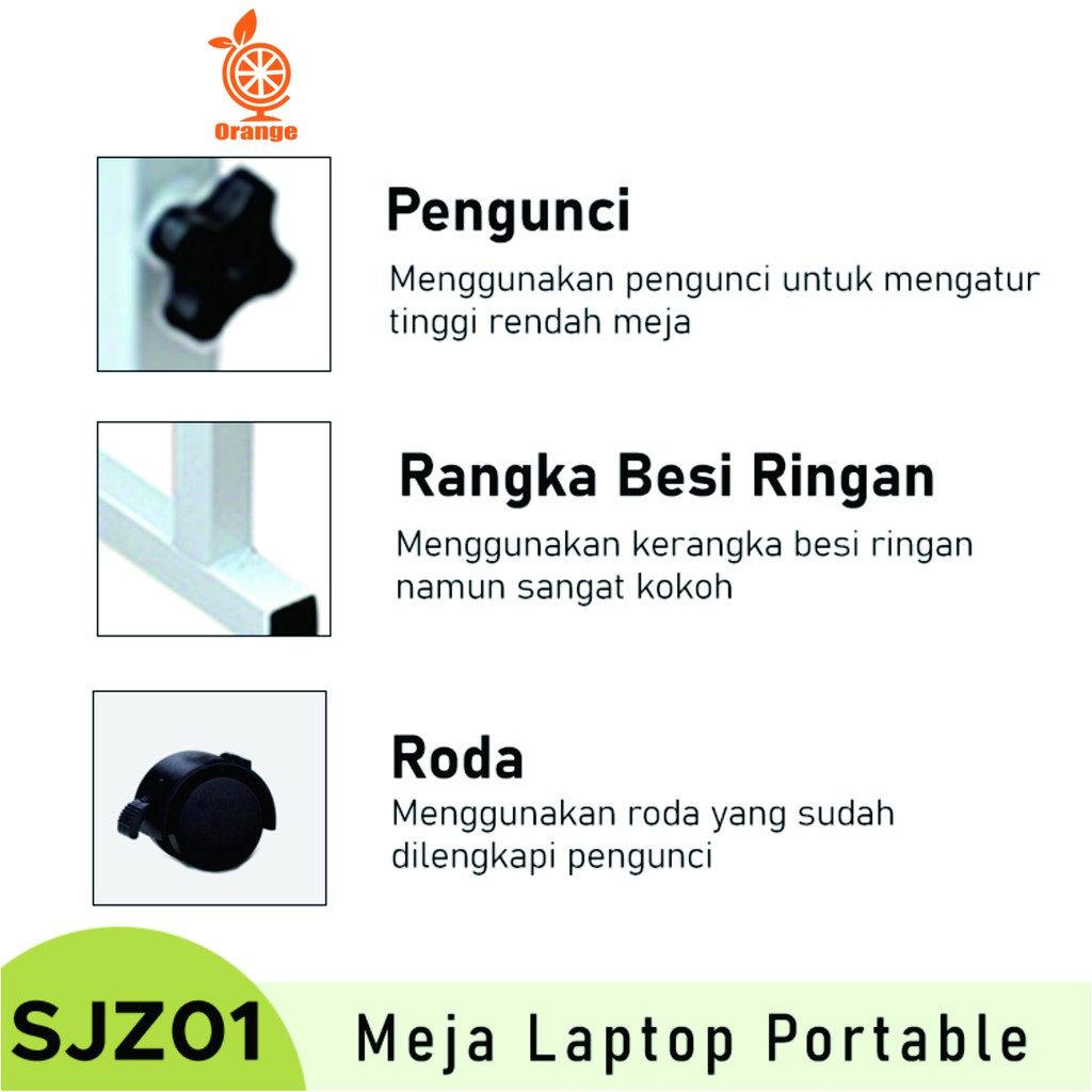 Meja Laptop Lipat Tinggi Adjustable Meja Laptop Kerja Belajar Minimalis Worldhome66