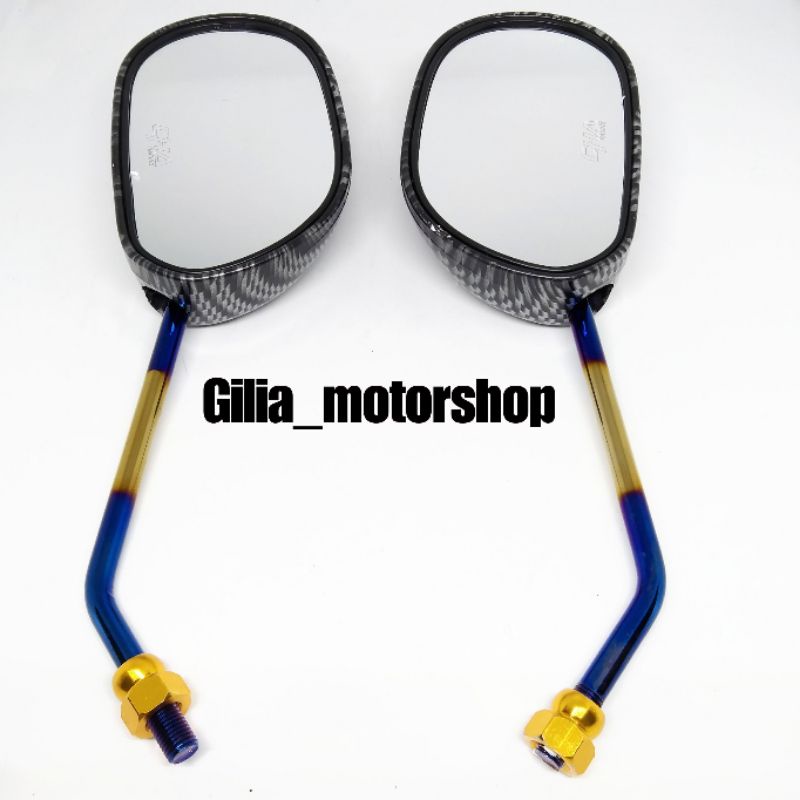 Spion Standar Carbon Twotone Yamaha Mio Mirror Bening Spion Carbon Twotone Mio Mio j dll Universal Yamaha