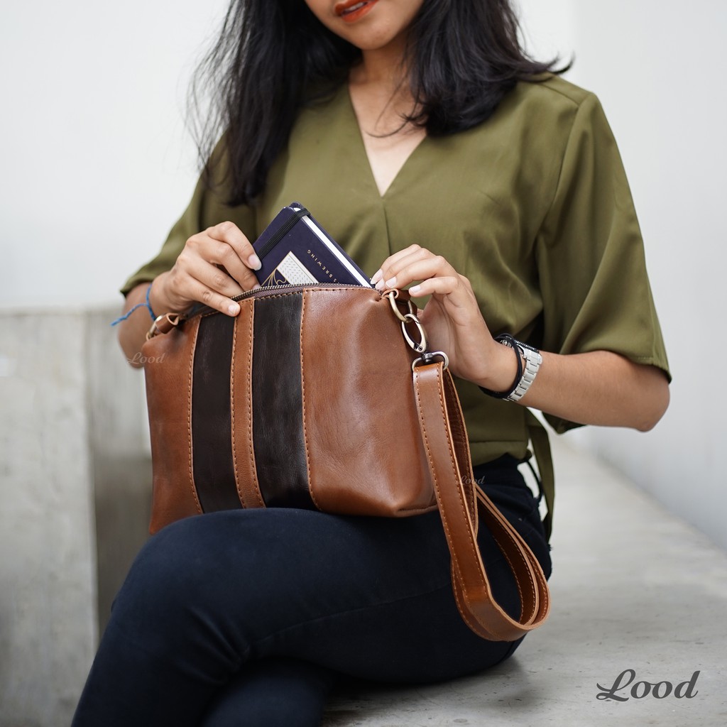 TAS SELEMPANG KULIT ASLI HAZELINE SLING BAG