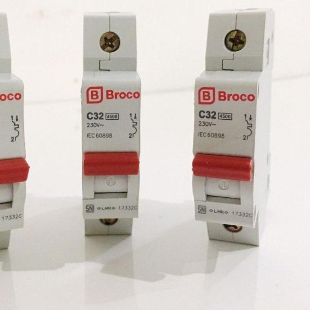 ➷ BROCO MCB 2A - 4A - 6A - 10A - 16A - 20A - 25A - 32A Broco MCB Listrik ◙