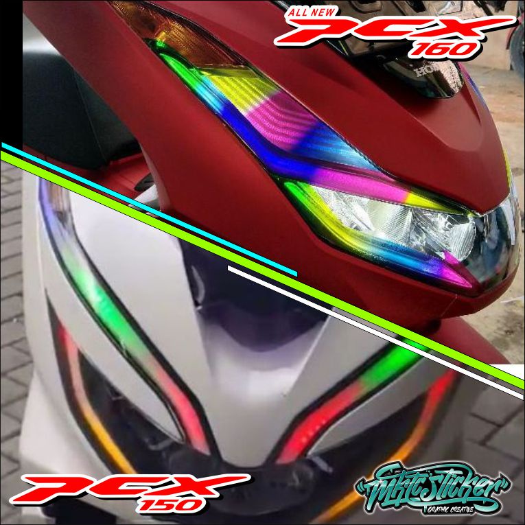 STICKER VARIASI SEIN & ALIS LAMPU DEPAN RGB PCX 160 / PCX 150