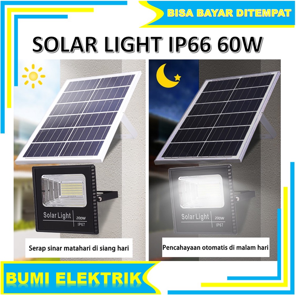 Solar Lamp Waterproof SUNPRO IP66 60W Lampu JPU Taman Lampu Jalan LED Sorot Tenaga Matahari Lampu Solar Lampu Outdoor BISA COD