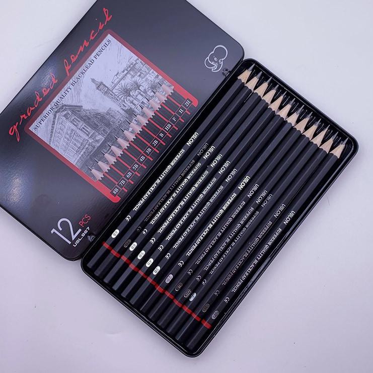 

Termurah!! KODE-597 isi 12 pcs Pensil gambar sketsa set lengkap 2H H F B HB 2B 3B 4B 5B 6B 7B 8B Cha