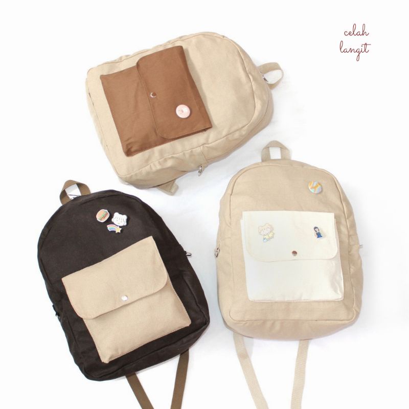 Celah Langit Claire Backpack l Tas Ransel Kanvas