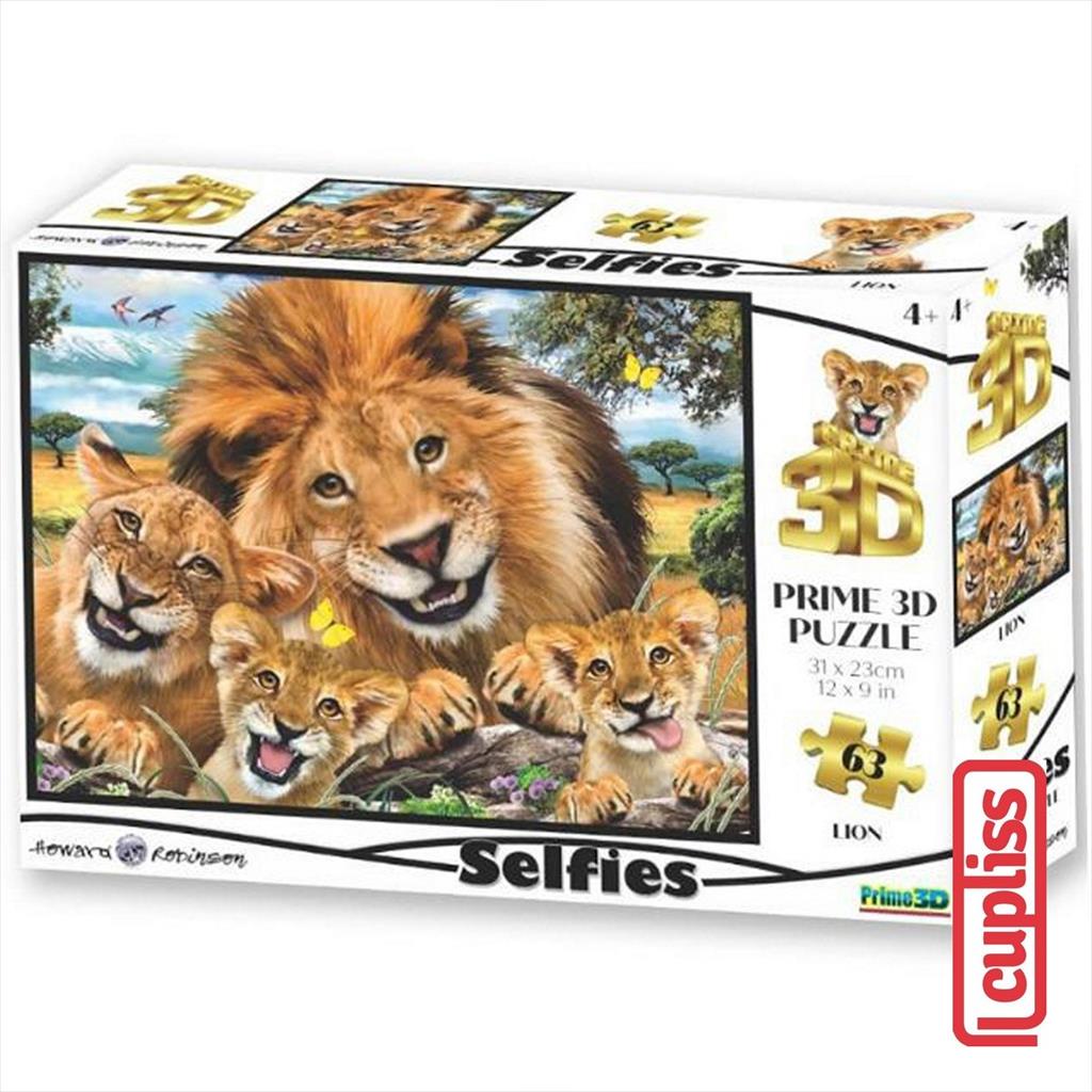 Prime 3D 10698 Lion Selfie Puzzle 63 pcs