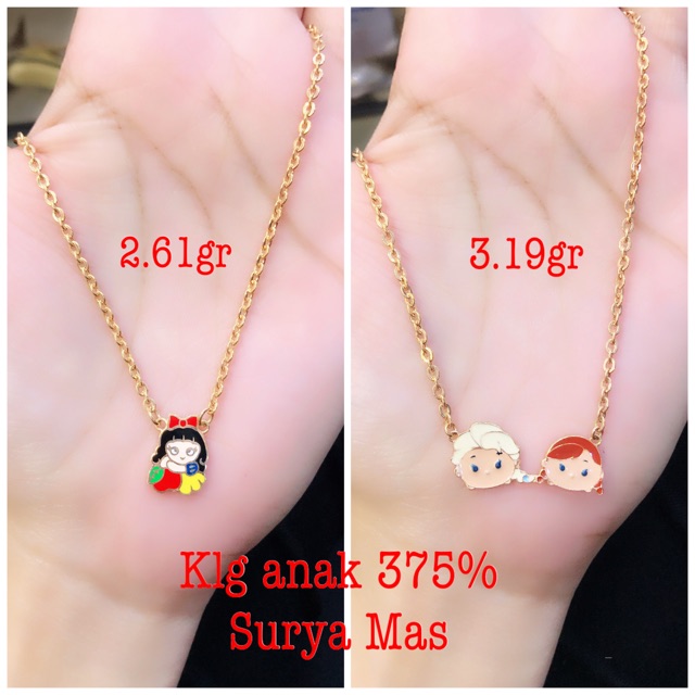 Kalung anak emas 375%
