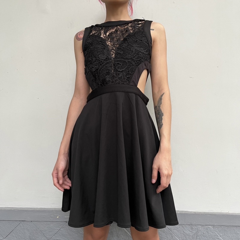Baju Dress Wanita Import China Korea Bergaya Gothic Kasual Formal Prom Seksi