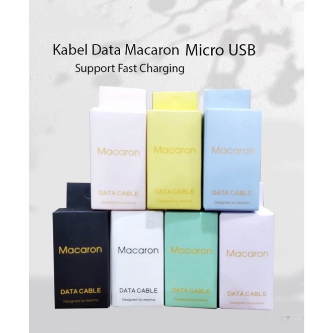 Kabel Data Macaron V8 Micro USB Support Fast Charging - Kabel charger V8 -