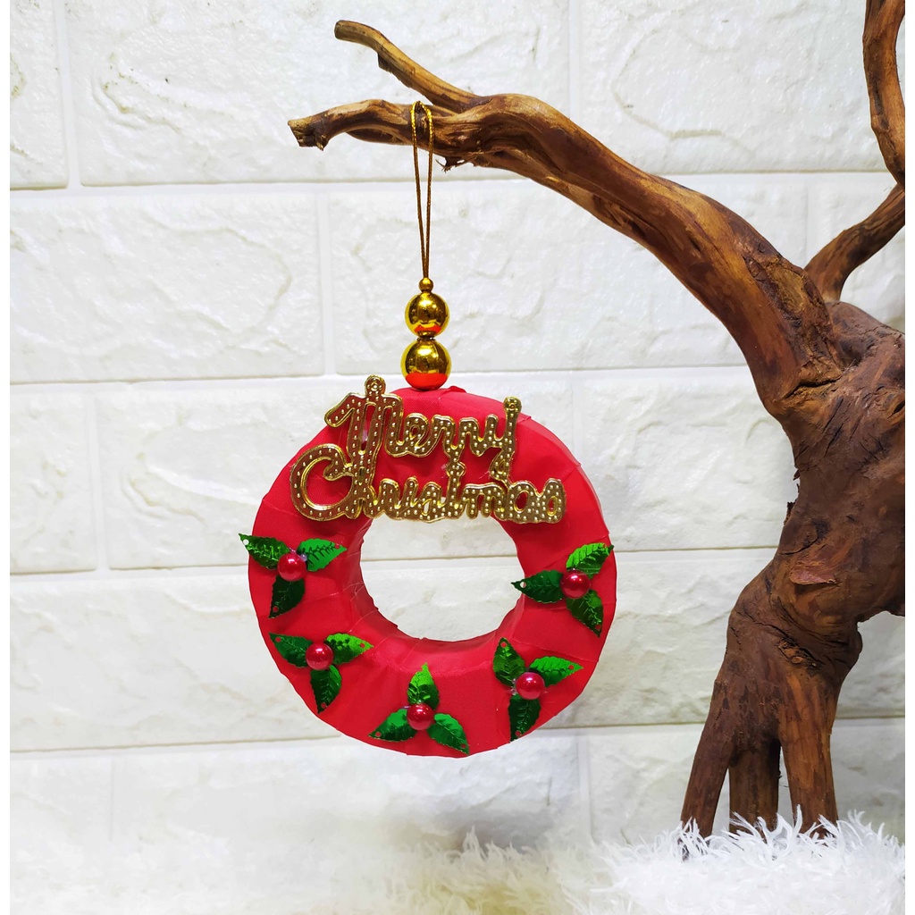 (diameter 8 cm) Cuttie Little Wreath - Gantungan Dekorasi Pohon Natal