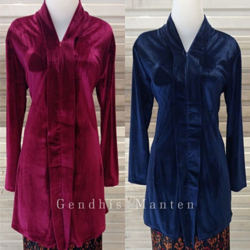 Kebaya Bludru Kartini / Leher V - Body Panjang