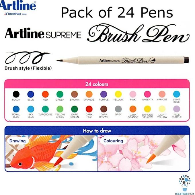 

ARTLINE SUPREME BRUSH PEN EPFS-F 24 COLOURS ---READY---