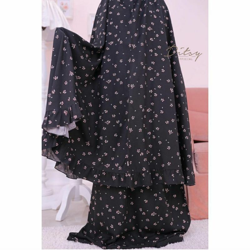Cicera Black Prayer Set Mukena by Ditsy Edisi Januari 2022 Bahan Viscose Premium