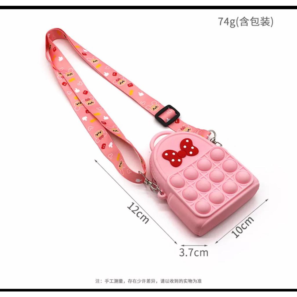 11.11 SALE : TAS ANAK IMPORT LUCU JELLY SILICON KARAKTER TAS POP IT ANAK