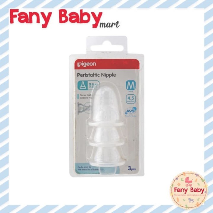 PIGEON PERISTALTIC SLIM NECK NIPPLE BLISTER ISI 3 PCS
