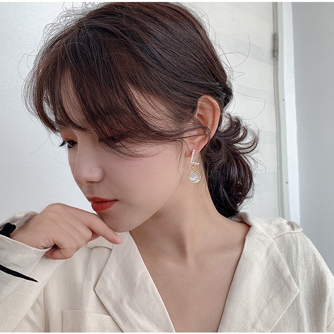 Korea2023fashion Baru Anting Premium Opal Earrings925Sliver Jarum Aksesoris Cewek