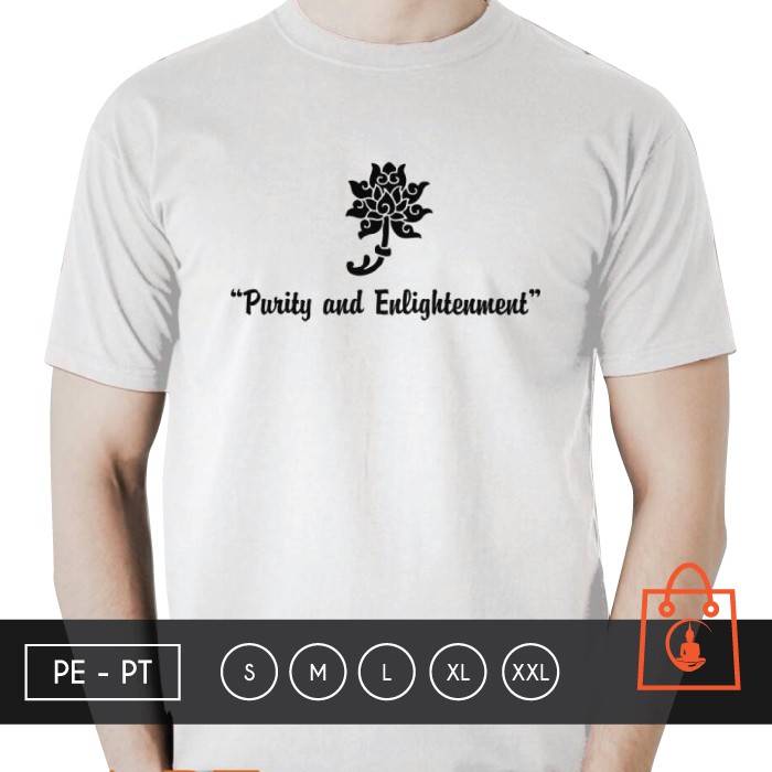 Kaos Buddhis Enlightenment- Putih / T-shirt Buddha / Kaos Motif Buddha / Buddhism / O-Neck