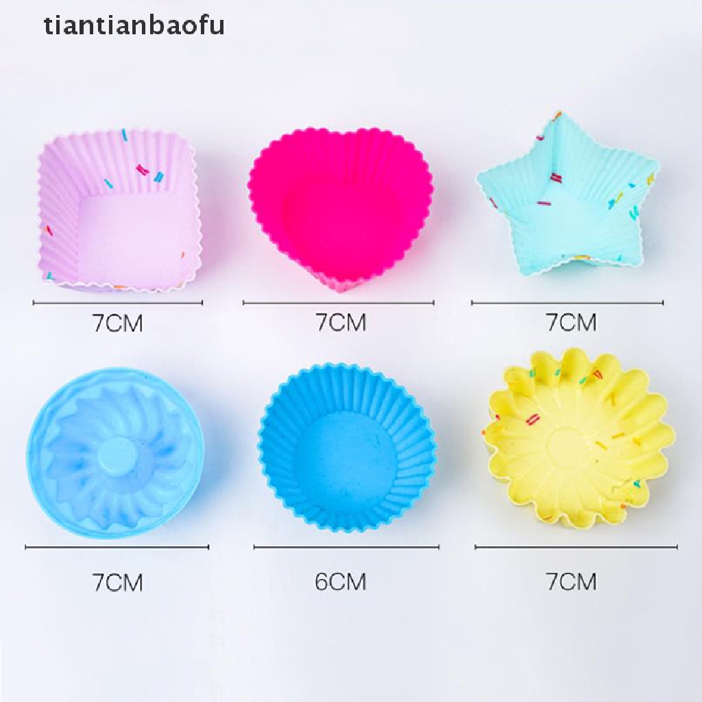 1pc Cetakan Cupcake Bahan Silikon Multi Warna Acak