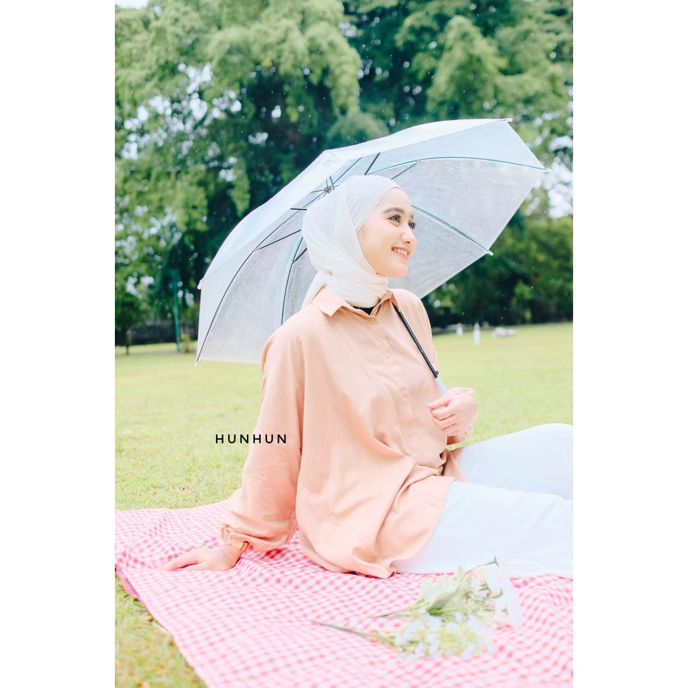 BIG SIZE Jumbo Atasan Kemeja Rayon Polos OVERSIZE Lengan Balon Busui Pusatgrosir_solo