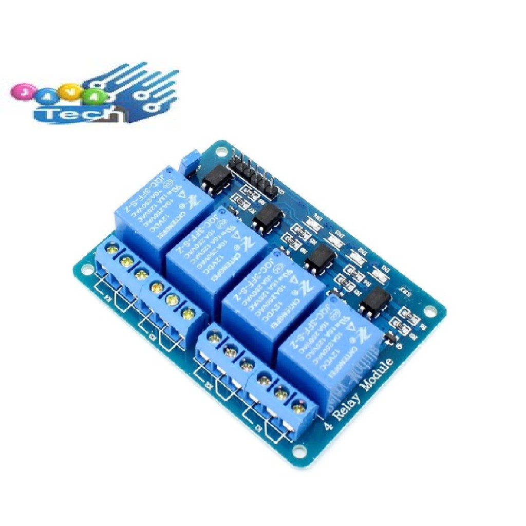 Modul Relay 4 Channel 12V Biru