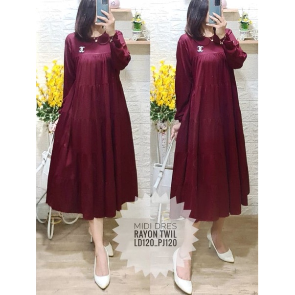 MIDI LONG TUNIK#TUNIK KATUN TWILL