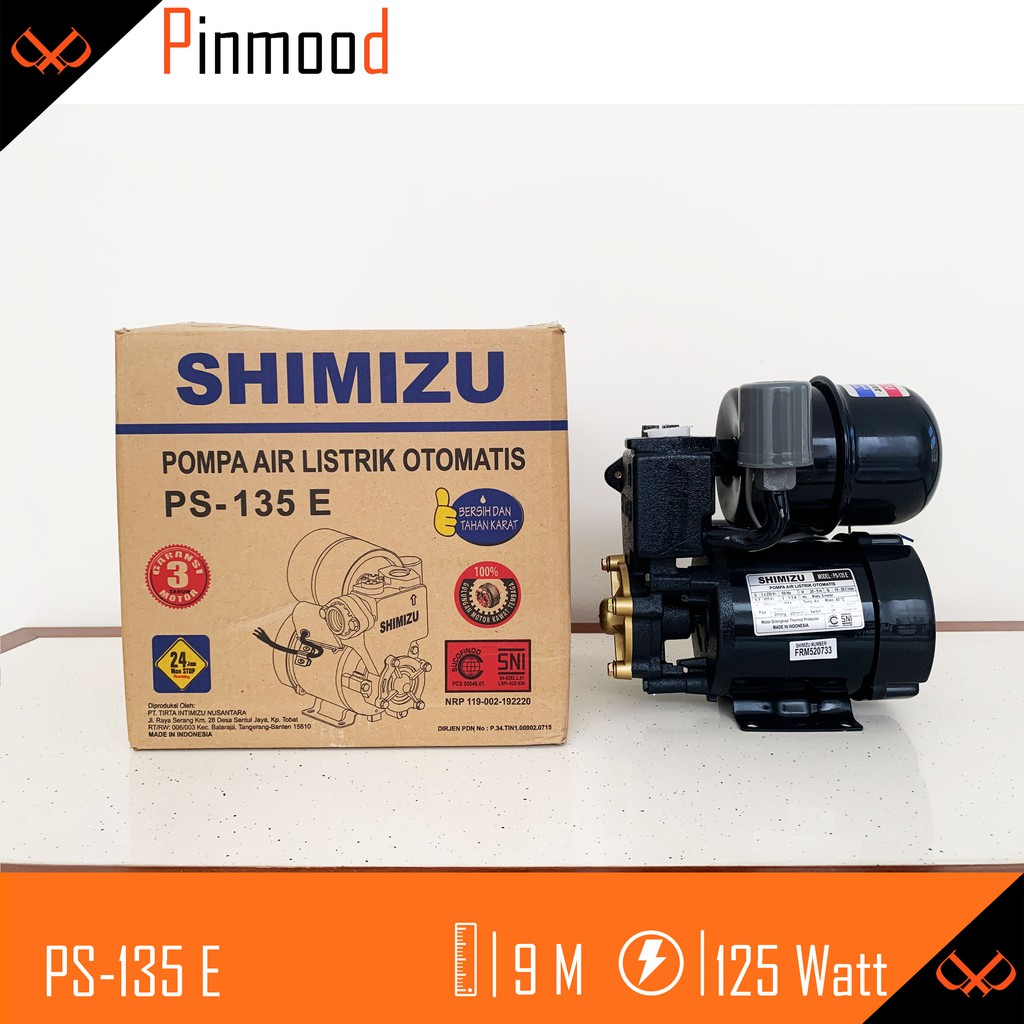 SHIMIZU MESIN POMPA AIR LISTRIK OTOMATIS PS 135 E PS135 PS135E WATER PUMP AUTO SUMUR DANGKAL