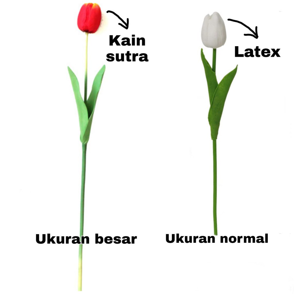 Bunga Tulip Latex / Artificial Tulip Lily Mawar Bunga Tulip Terompet Lili Hiasan Palsu Plastik Dekorasi Rumah Kamar Pesta PER 1 TANGKAI