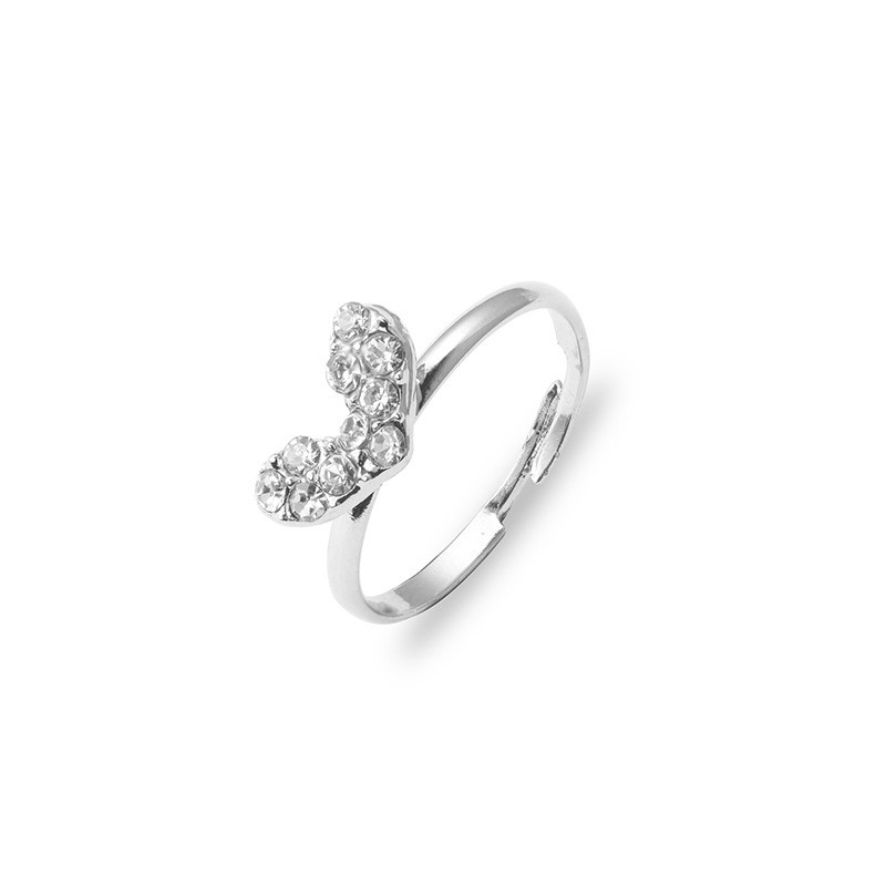 Cincin berlian retro berlian penuh cinta cinta mengkilap perempuan Ring