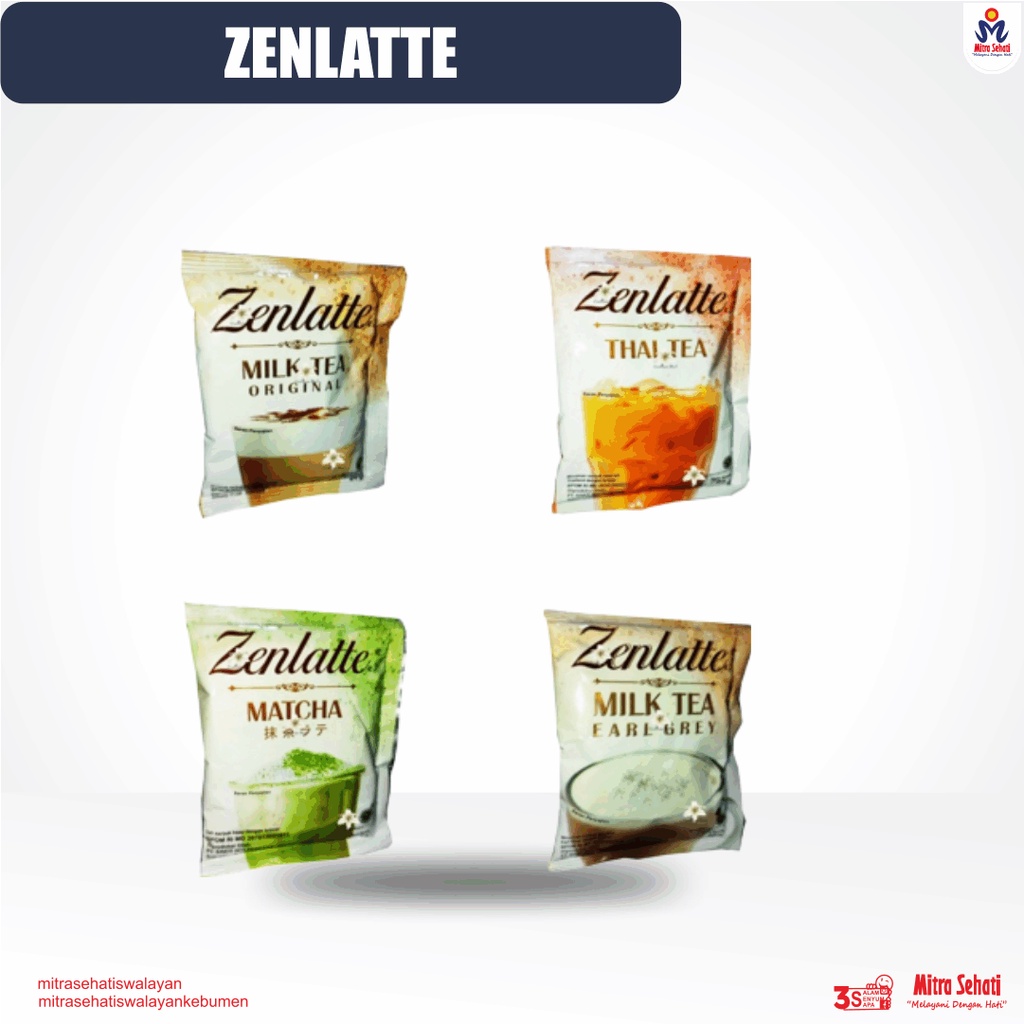 

ZENLATTE MATCHA, MILK TEA, EARL GREY [ Mitra Sehati Swalayan ]