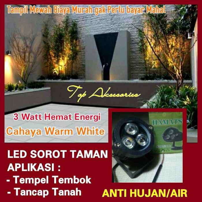 Unik Lampu Sorot Taman 3 watt Anti Air Berkualitas
